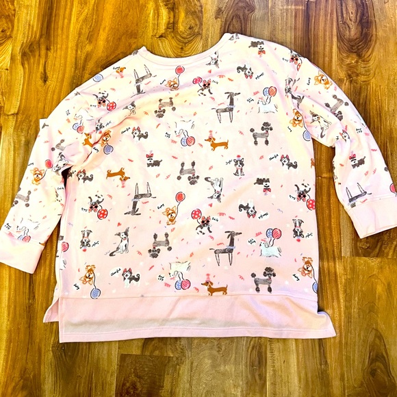 Cuddl Duds Pajama Top Womens Size XS Soft Novelty Dog Frenchie Pug Maltese NWT - Picture 6 of 6